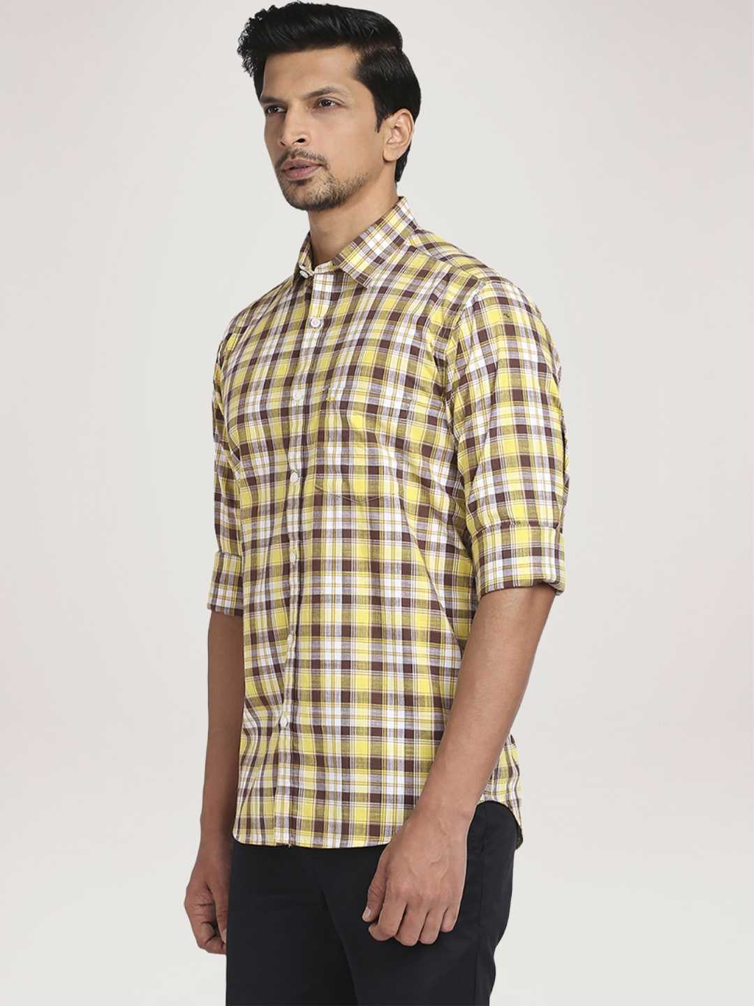 Colorplus Men  Checks Tailored Fit Shirt