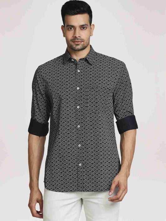 Colorplus Men  Printed Tailored Fit Shirt