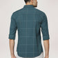 Park Avenue Men Dark Green Checks Slim Fit Party Shirt