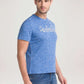 Parx Men Medium Blue Printed Regular Fit Casual T-Shirt