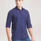 Parx Men Blue Checks Slim Fit Party Shirt