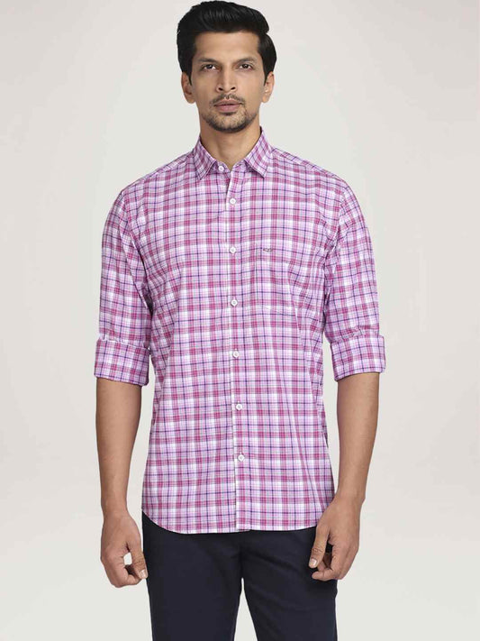 Colorplus Men  Checks Tailored Fit Shirt