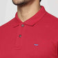 Park Avenue Men Medium Red Solid Slim Fit Casual Polo