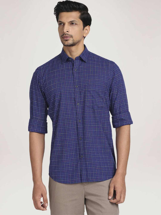 Colorplus Men  Checks Tailored Fit Shirt