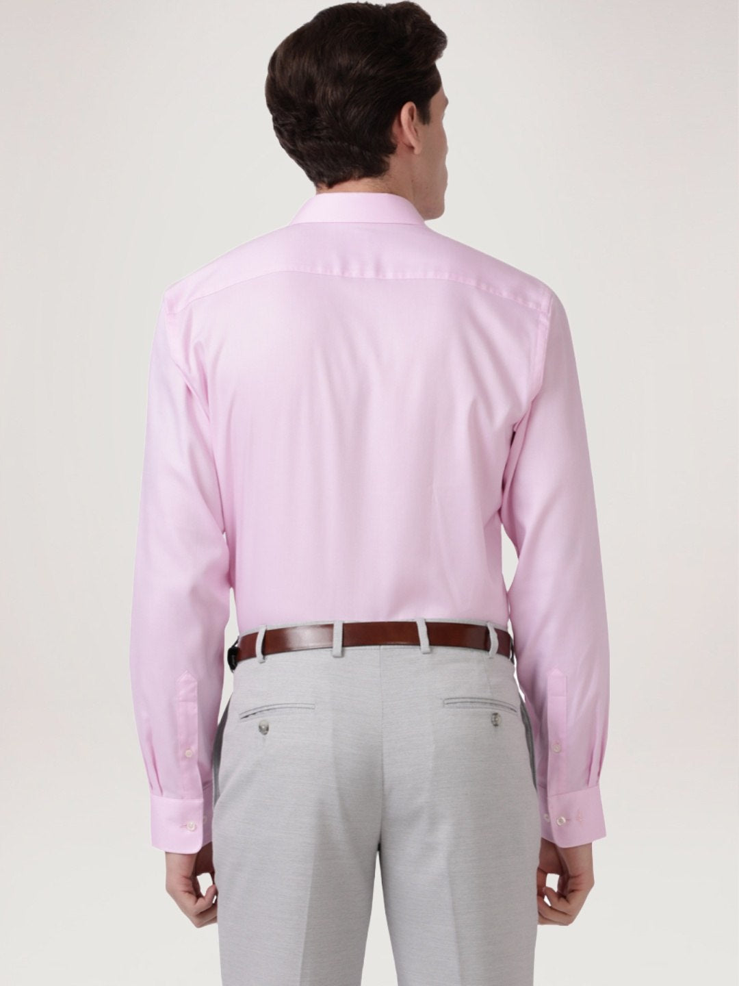 Park Avenue Men Light Red Solid Slim Fit Work Shirt