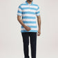 Colorplus Men Medium Blue Stripe Tailored Fit Casual Polo