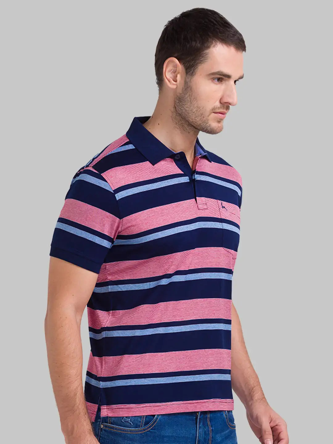 Men Regular Fit Dark Blue Polo