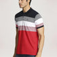 Parx Men Blue Stripe Regular Fit Casual Polo