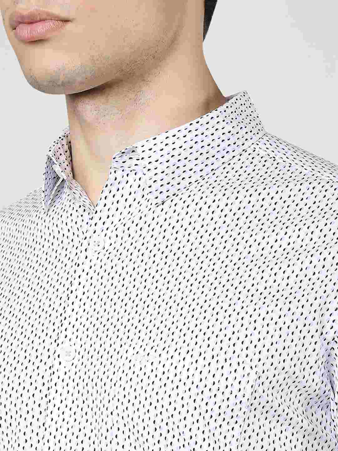 Park Avenue Men Medium Blue Printed Slim Fit Party Shirt