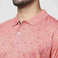 Park Avenue Men Medium Red Printed Slim Fit Casual Polo