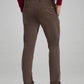 Parx Men Dark Brown Printed Tapered Fit Work Trouser