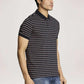 Parx Men Blue Stripe Regular Fit Casual Polo