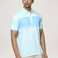 Park Avenue Men Light Blue Printed Slim Fit Casual Polo