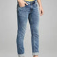 Parx Men Medium Blue Solid Tapered Fit Casual Jeans