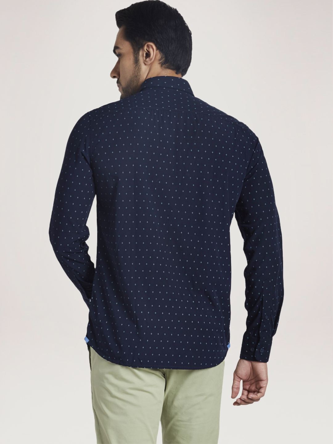 Parx Men Blue Printed Slim Fit Casual Shirt