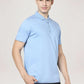 Park Avenue Men Medium Blue Solid Slim Fit Casual Polo
