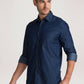 Parx Men Blue Solid Slim Fit Work Shirt