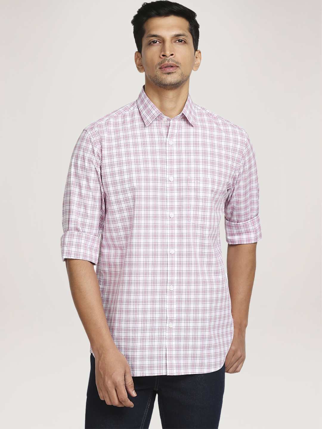 Colorplus Men  Checks Tailored Fit Shirt