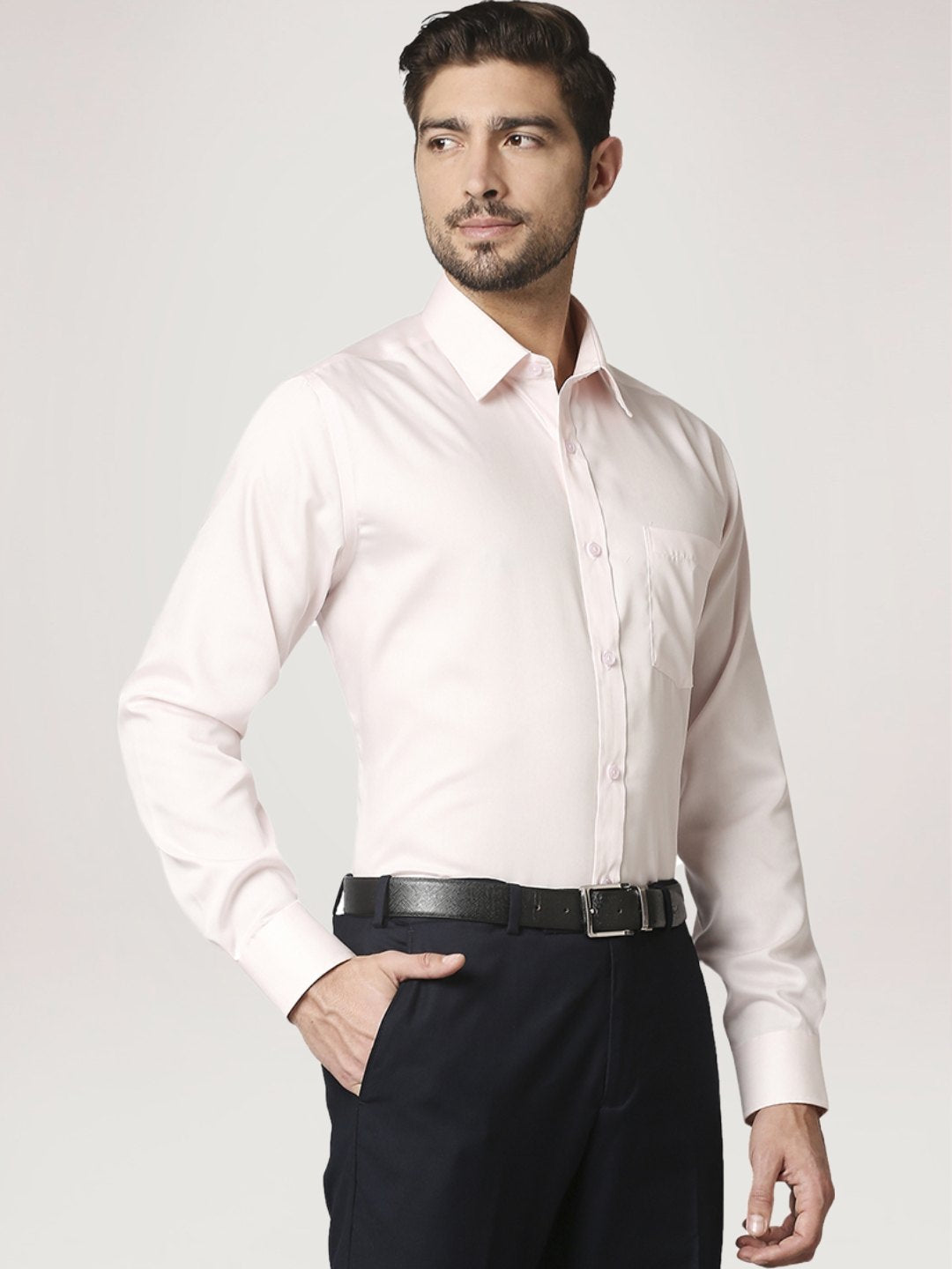 Park Avenue Men Medium Red Solid Regular Fit Work Shirt