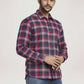 Parx Men Medium Red Checks Slim Fit Party Shirt