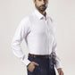 Raymond Men Light Red Solid Regular Fit Work Shirt