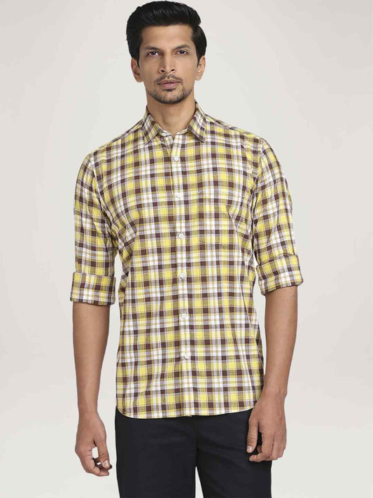 Colorplus Men  Checks Tailored Fit Shirt