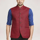 Colorplus Men Dark Red Solid Tailored Fit Party Bundi