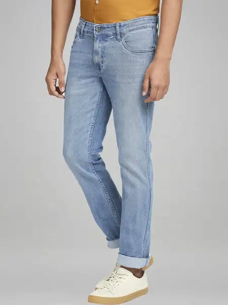 Colorplus Men Blue Solid Tapered Fit Casual Jeans