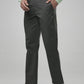 Raymond Men Dark Grey Solid Slim Fit Work chinos