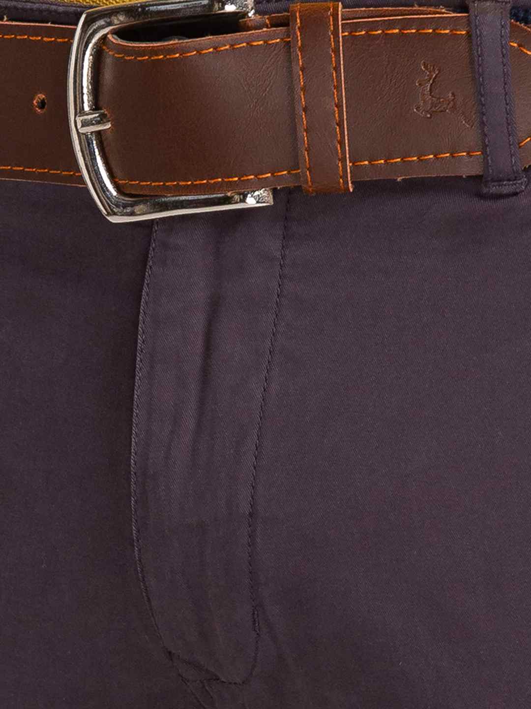 Parx Men Dark Grey Solid Tapered Fit Work chinos