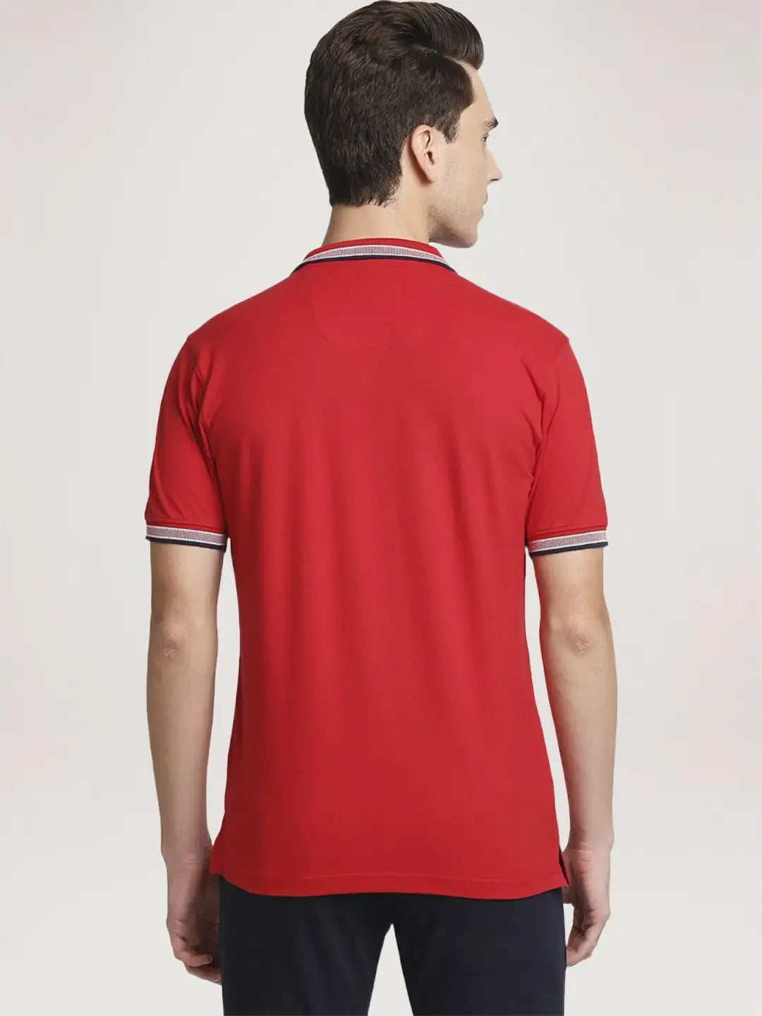 Colorplus Men Medium Red Solid Tailored Fit Casual T-Shirt