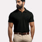 Men Black Tailored Fit Solid Cotton Half Sleeve T-Shirt