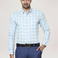 Park Avenue Men Medium Blue Checks Slim Fit Casual Shirt