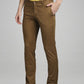 Parx Men Dark Brown Solid Tapered Fit Work Trouser