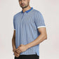 Colorplus Men Light Blue Stripe Tailored Fit Casual T-Shirt