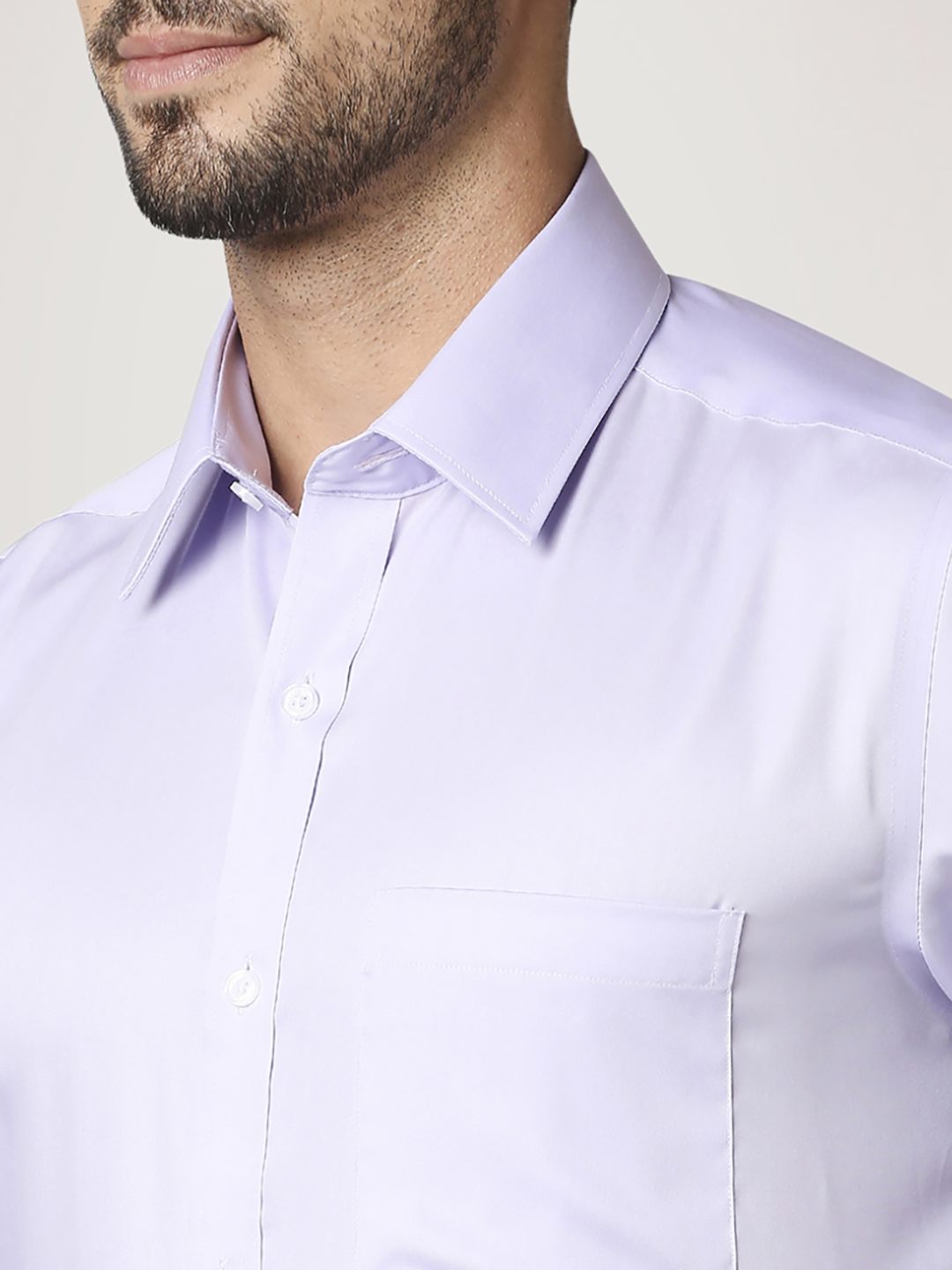 Park Avenue Men Medium Violet Solid Regular Fit Work Shirt