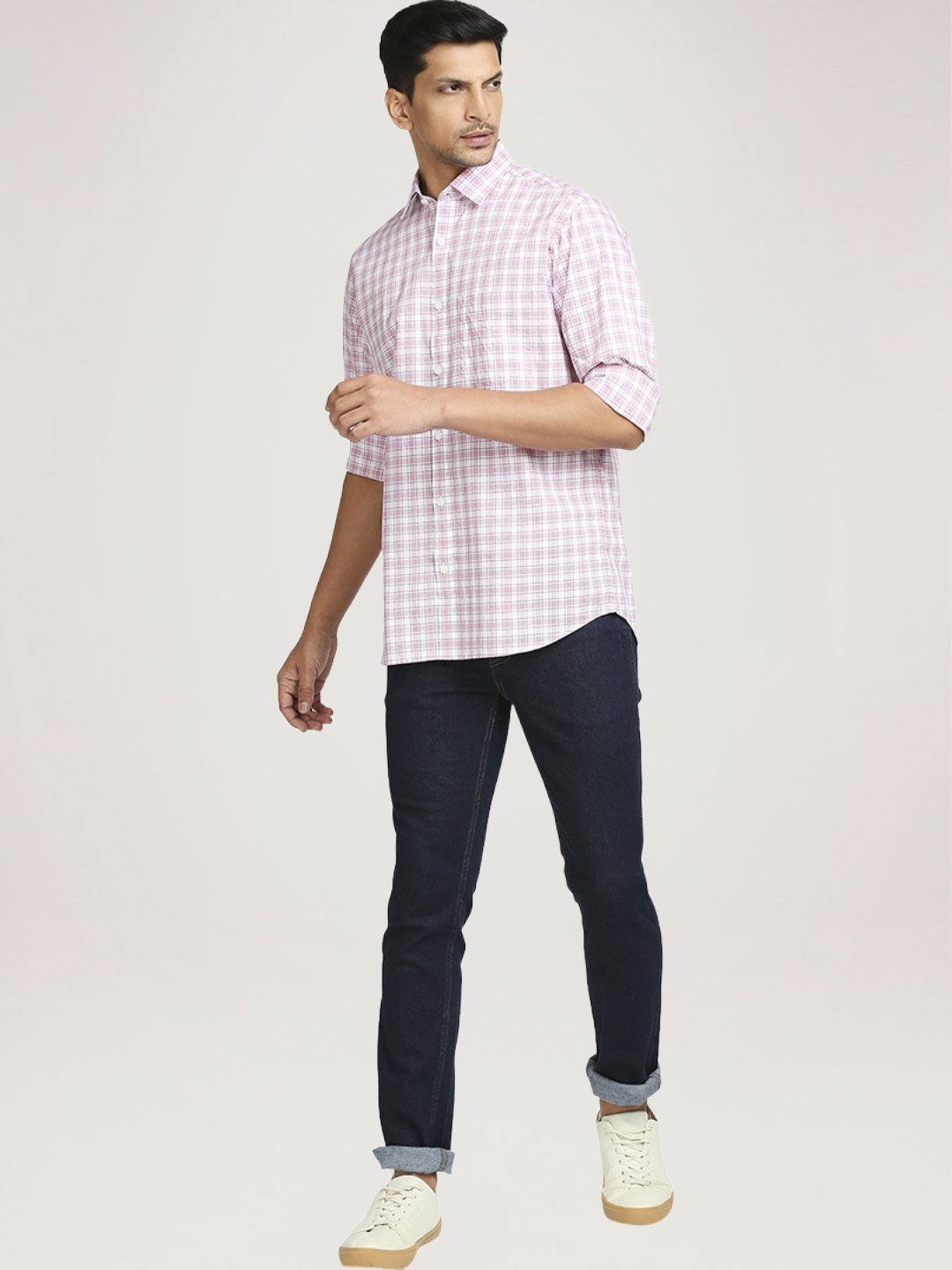 Colorplus Men  Checks Tailored Fit Shirt