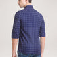 Parx Men Blue Checks Slim Fit Party Shirt