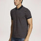 Parx Men Blue Stripe Regular Fit Casual Polo