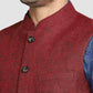 Colorplus Men Dark Red Solid Tailored Fit Party Bundi