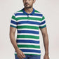 Colorplus Men Medium Green Stripe Slim Fit Casual T-Shirt