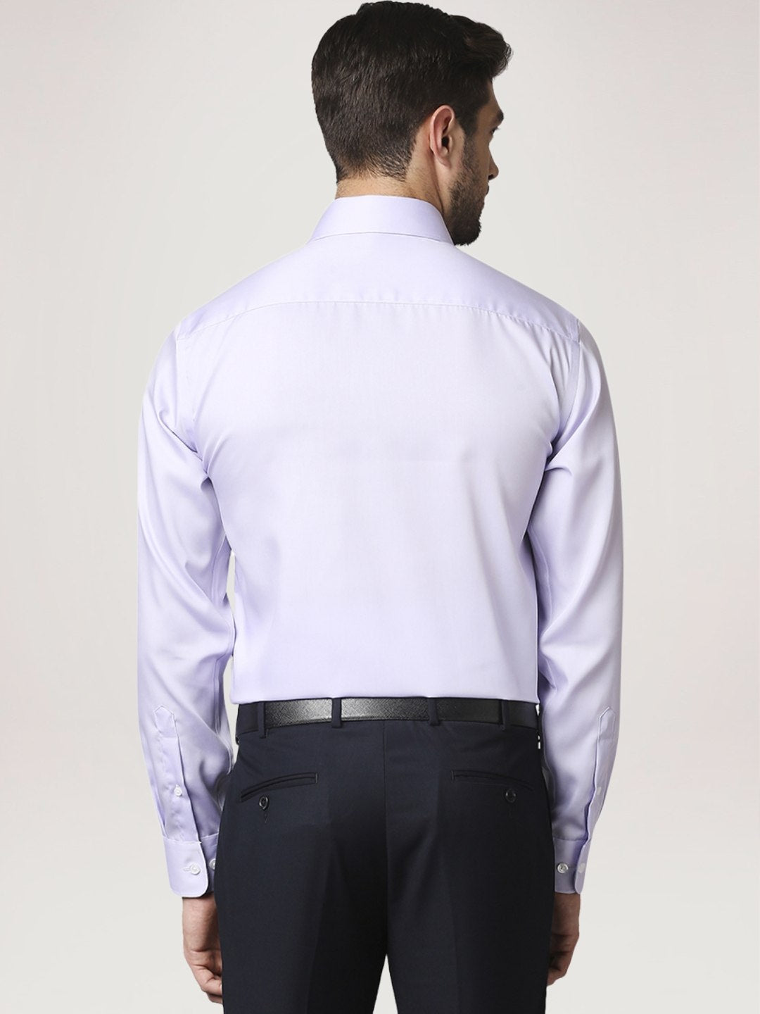 Park Avenue Men Medium Violet Solid Regular Fit Work Shirt
