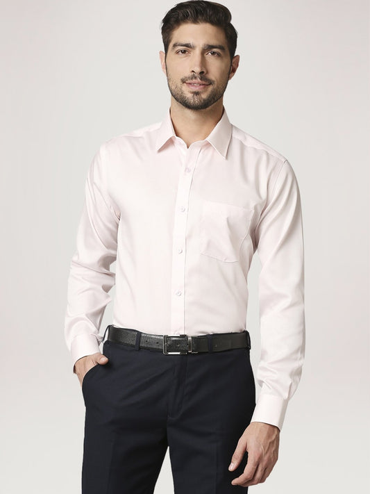 Park Avenue Men Medium Red Solid Regular Fit Work Shirt