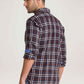 Parx Men Dark Brown Checks Slim Fit Party Shirt