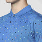 Park Avenue Men Blue Printed Slim Fit Casual Polo