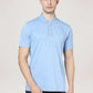 Park Avenue Men Medium Blue Solid Slim Fit Casual Polo