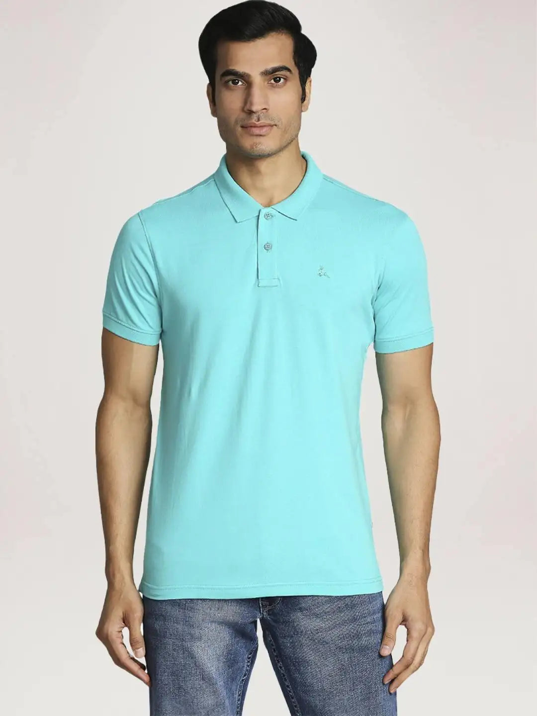 Parx Men Medium Green Solid Regular Fit Casual Polo