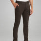 Parx Men Dark Green Printed Super Slim Fit Work Trouser