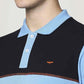 Park Avenue Men Medium Blue Solid Slim Fit Casual Polo