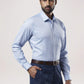 Raymond Men Medium Blue Solid Regular Fit Work Shirt